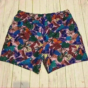ASOS Swimming Trunks Pelican Purple Palms 2XL EUC